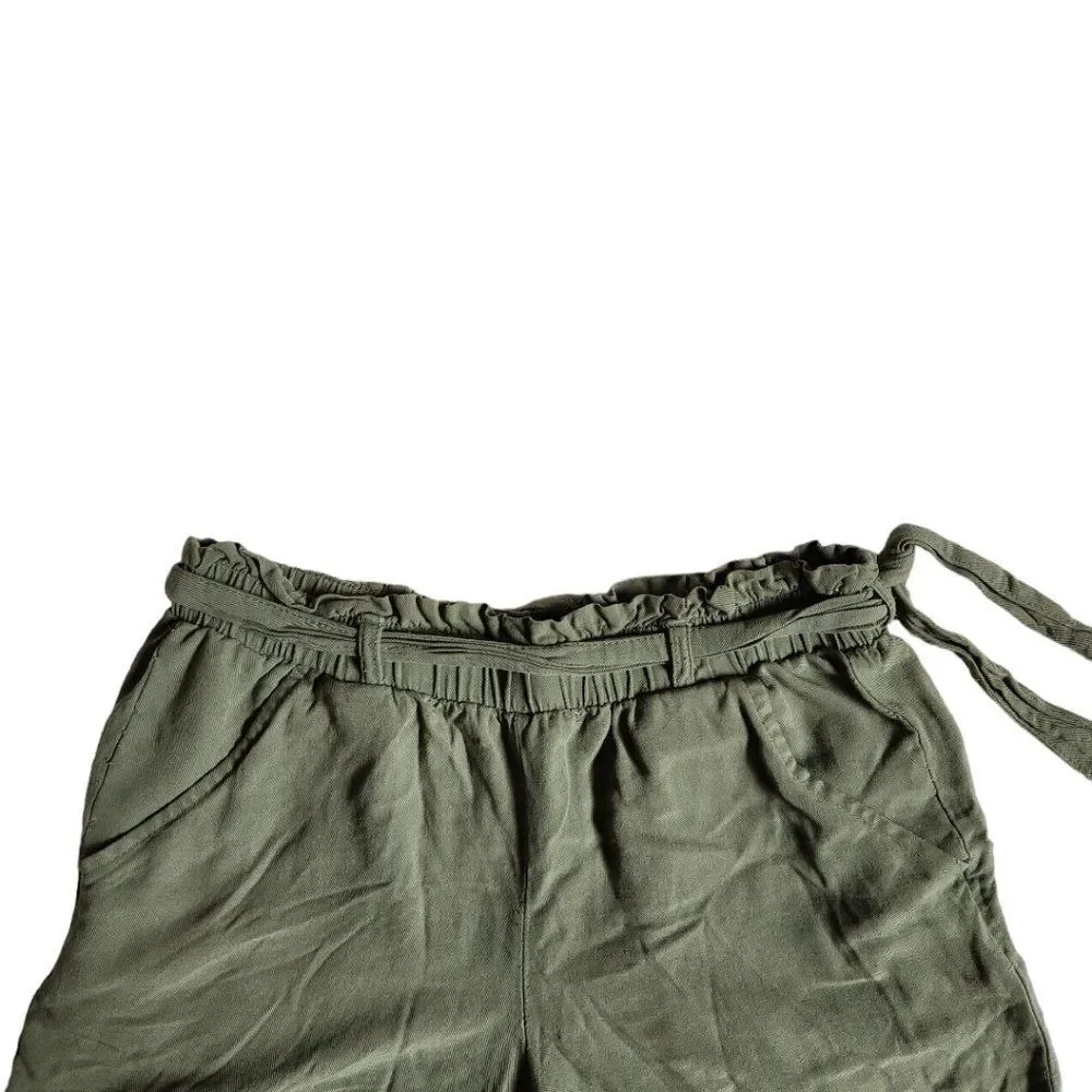 Old Navy olive green pull on belted shorts sz XL (14)